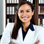 **

"A professional labor lawyer, fully clothed in appropriate business attire, standing confidently in a modern law office. Bookshelves filled with legal texts are visible in the background. The lawyer is smiling reassuringly, ready to assist clients. Perfect anatomy, correct proportions, well-formed hands, proper finger count, natural pose, professional environment, safe for work, appropriate content, professional, family-friendly."

**