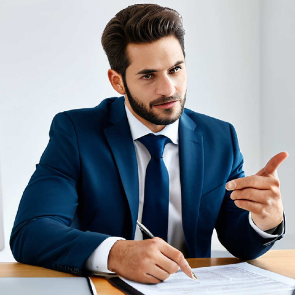**

"A professional lawyer, fully clothed in a modest business suit, advising a business owner in a modern office setting.  The lawyer is pointing at a document, explaining legal aspects.  Safe for work, appropriate content, family-friendly, professional setting, perfect anatomy, natural pose, well-formed hands, proper finger count, natural body proportions, high quality."

**
