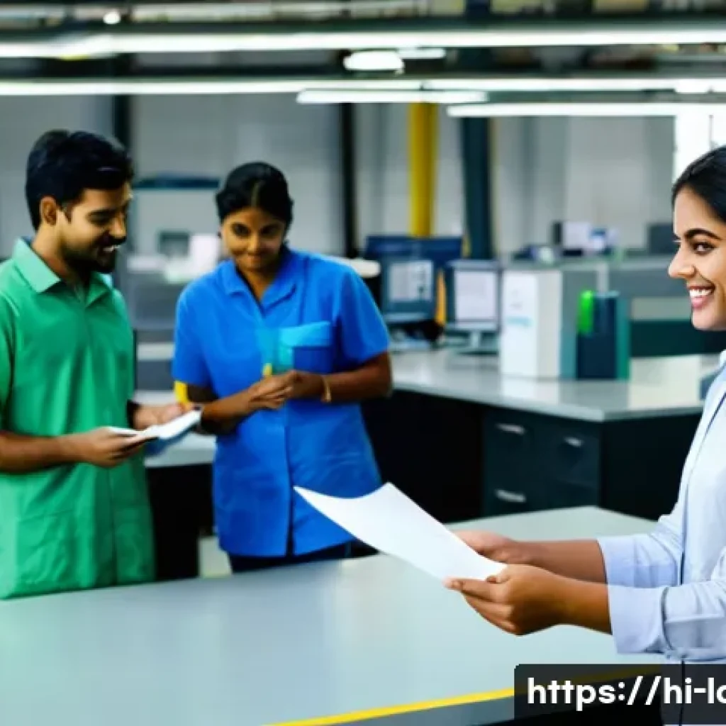 노무사 실무 케이스 분석 - **Prompt:** A vibrant and modern Indian workplace scene, bustling with a diverse group of employees ...