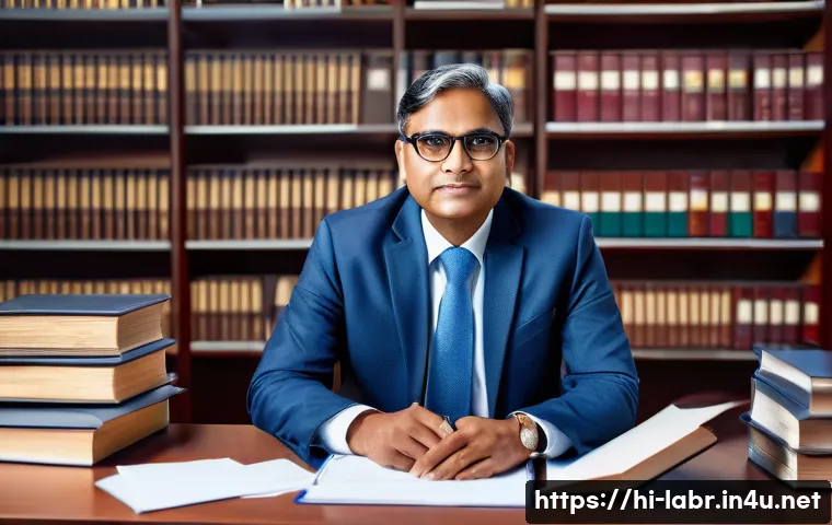 공인노무사와 자격증 활용 방법 - A professional Indian labor law consultant, depicted as a confident middle-aged man wearing business...