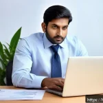 공인노무사와 연봉 협상의 실제 - A confident Indian professional man in a modern office setting, wearing formal business attire with ...