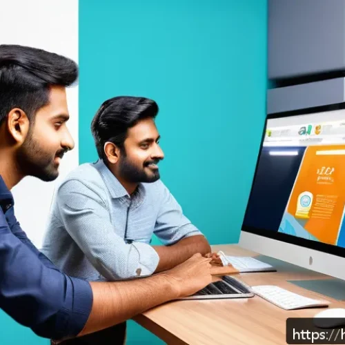 노무사로서의 성과와 과제 - A modern digital marketing office scene focused on a diverse team of young Indian professionals coll...