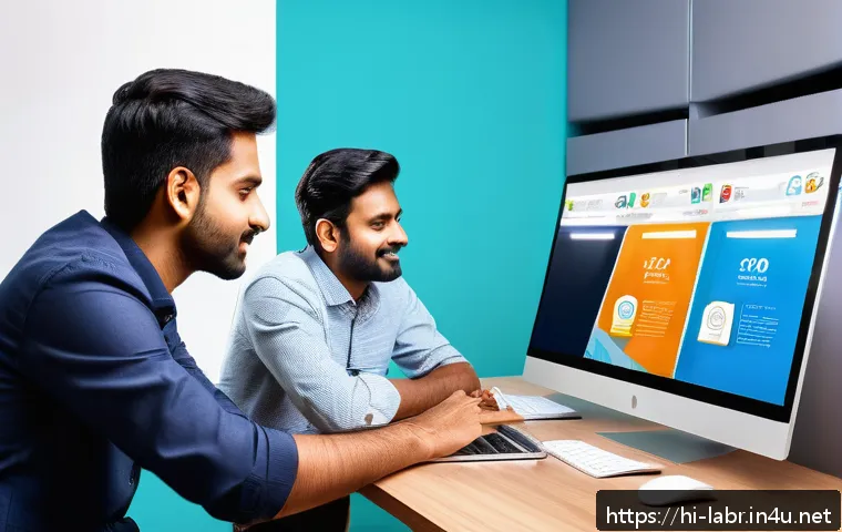 노무사로서의 성과와 과제 - A modern digital marketing office scene focused on a diverse team of young Indian professionals coll...