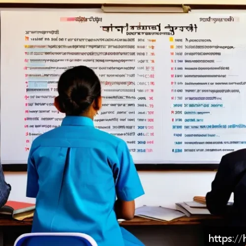 노동법 교재 선택 방법 - A detailed, vibrant classroom scene showing a diverse group of Hindi-speaking students attentively s...